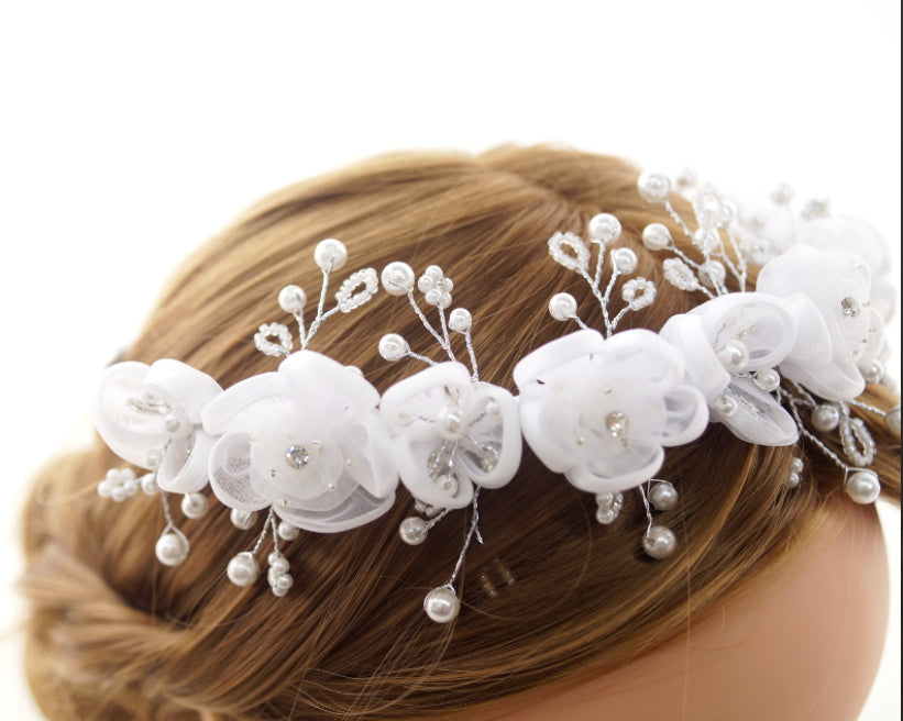 First Communion Flower Crown Headpiece