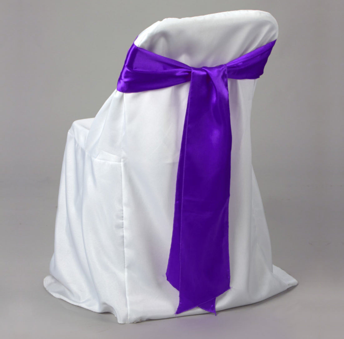 Satin Chair Bow 6" X 108" - Purple