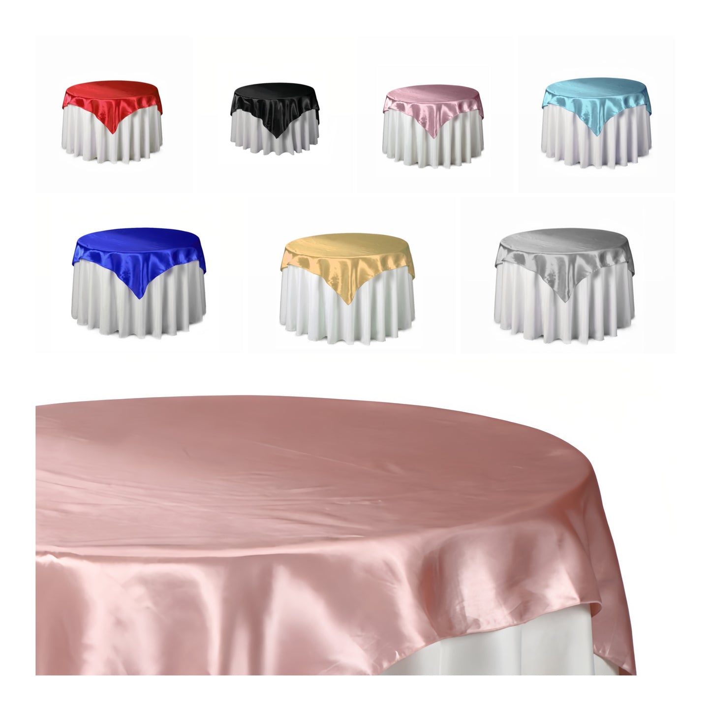 Table Cover Satin Overlay 60” X 60” 12 PCs