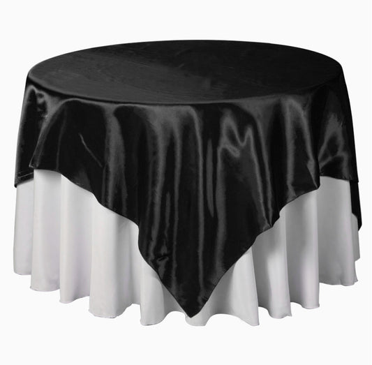 Satin Overlay 90" X 90" - Black