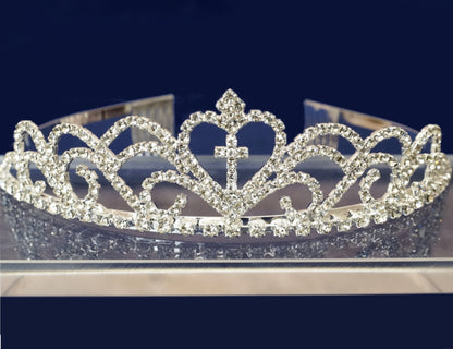 Silver First Communion Tiara Crown Headpiece