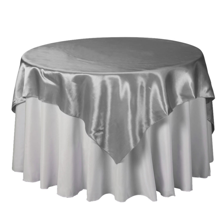 Satin Overlay 72" X 72" - Silver