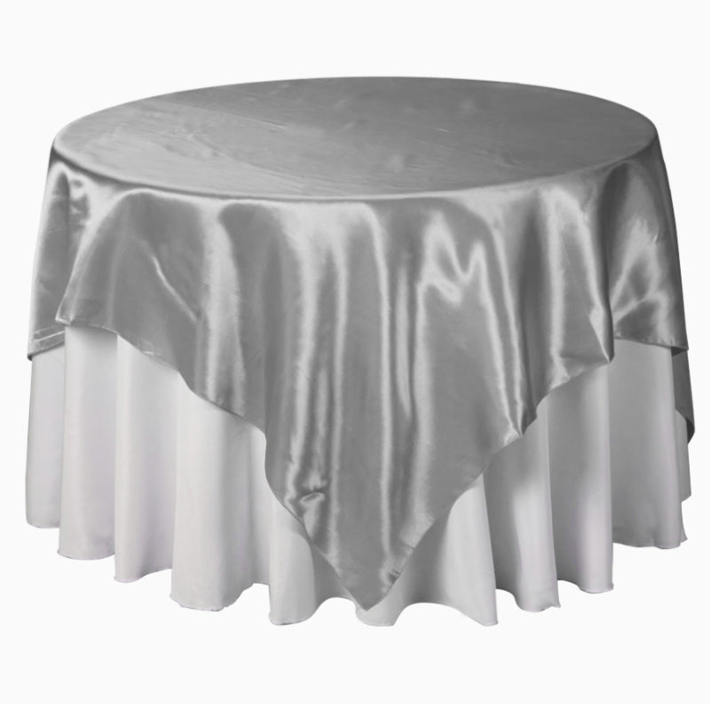 Satin Overlay 90" X 90" - Silver